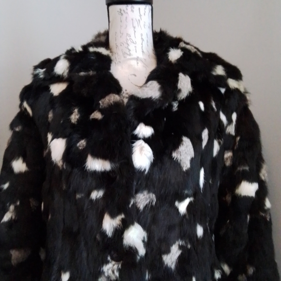 Vintage Fur Coat Various Shades of Brown & Off White - M - Picture 2 of 7